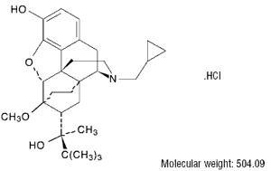 Buprenex (buprenorphine hydrochloride) structural formula illustration