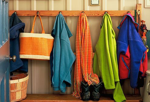 Think of the foyer as a launching pad, not a dumping ground.