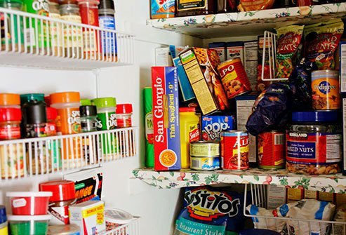 You can cram a lot of stuff in there -- cookie sprinkles, low-fat snack bars, industrial-sized bottles of ketchup -- even though it's probably hard to find what you need.