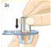 Hold the vial connector package - Illustration