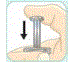With your thumb, push down the plunger until it stops 1 - Illustration