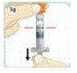Gently tap the vial with the other hand - Illustration