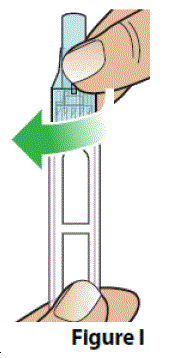 Push the needle with cap straight
down onto the pen and screw it on
to the pen by turning to the right
(clockwise) until the needle feels
secure - Illustration