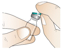 Clean the exposed rubber stopper using one alcohol swab to wipe it and allow it to dry for a few seconds - Illustration