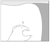 Choose an injection site on the upper-or mid-abdominal area with sufficient soft or loose subcutaneous tissue - Illustration