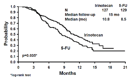 Survival Second-Line Irinotecan vs Infusion 5-FU Study 8 - Illustration