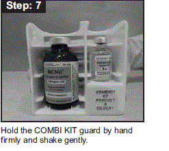 Hold the COMBI KIT guard by hand firmly and shake gently - Illustration