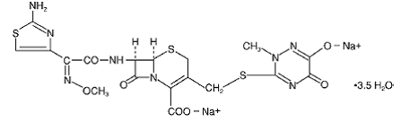 ROCEPHIN® (ceftriaxone sodium) Structural Formula Illustration