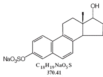 Sodium 17a-Dihydroequilenin Sulfate - Structural Formula Illustration