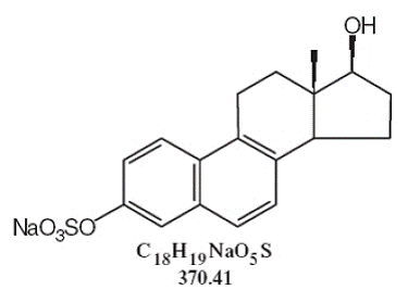 Sodium 17ß-Dihydroequilenin Sulfate - Structural Formula Illustration