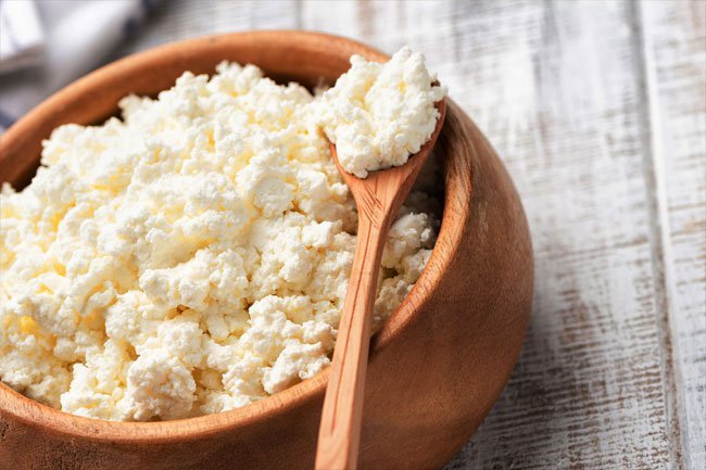 Farmer's cheese is cottage cheese that's pressed to remove most of the moisture.