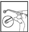 Grasp PerioChip at flat end with suitable forceps - Illustration