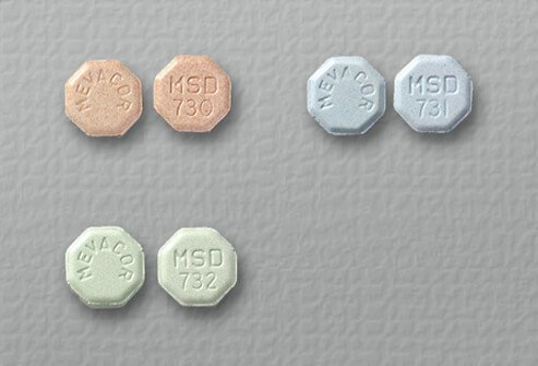 lovastatin (Mevacor) tablets of 10, 20 and 40 mg.