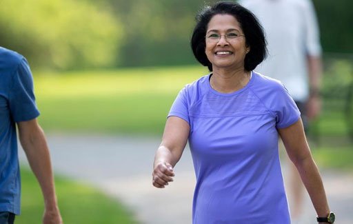 Photo of an older woman running to treat COPD.