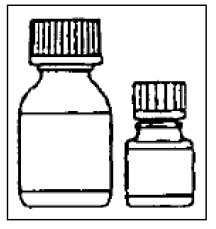 The small bottle contains the microcapsules, the large bottle contains the diluent - Illustration