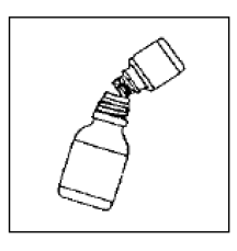 Open both bottles. Child proof cap: Press down according to instructions on the cap while turning to the left - Illustration