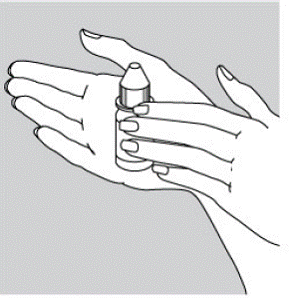 Warm the bottle of CIPRODEX by rolling the bottle between your hands - Illustration