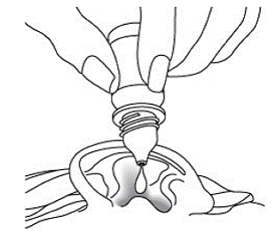 Let 4 drops of CIPRODEX fall into the affected ear - Illustration