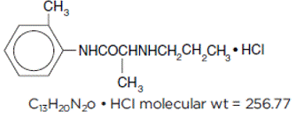 4% Citanest® Plain Dental
(Prilocaine Hydrochloride Injection, USP) For Local Anesthesia in Dentistry Structural Formula - Illustration