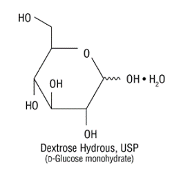D-glucose, monohydrate Structural Formula - Illustration