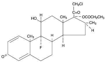 TEMOVATE® (clobetasol propionate) Structural Formula Illustration