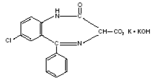 Tranxene* T-TAB® (clorazepate dipotassium) Structural Formula Illustration