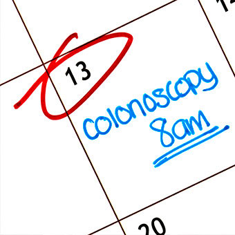 A colonoscopy scheduled and marked on the calendar.