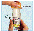 Turn the clear base in the direction of the white arrows - Illustration