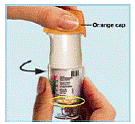 Turn the clear base in the direction of the white arrows - Illustration