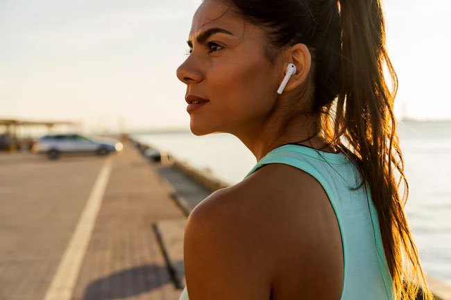 Keep the volume within a healthy range so you are aware of your surroundings and you don't hurt your ears.