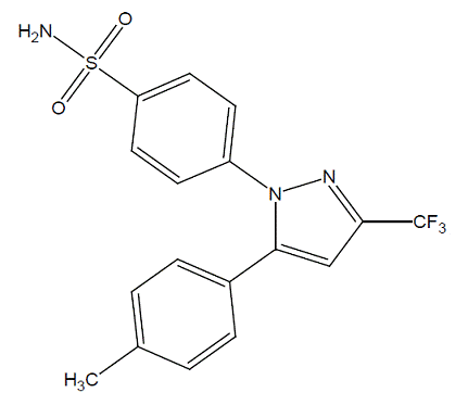 Celecoxib - Structural Formula - Illustration
