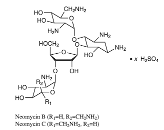 Neomycin sulfate structural formula illustration