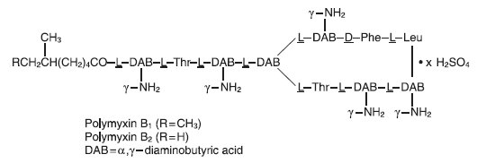 Polymyxin B sulfate structural formula illustration