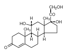 Hydrocortisone structural formula illustration