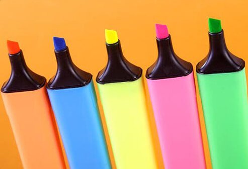 Colored files, folders, and notes can help you stay better organized.