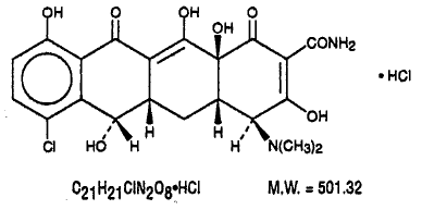 Demeclocycline hydrochloride Structural Formula Illustration