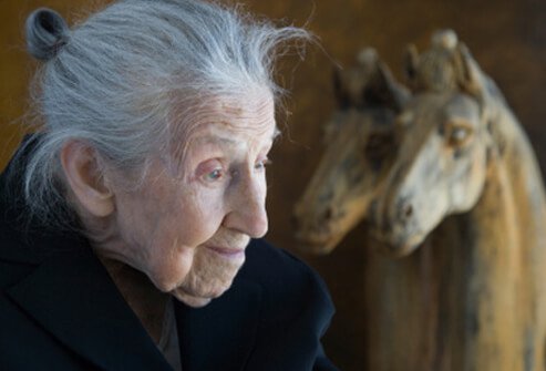 An elderly woman with dementia tries to remember her youth.