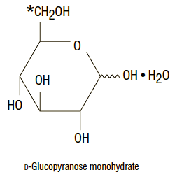 Glucopyranose monohydrate structural Formula Illustration