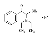 Tenuate (diethylpropion hydrochloride) structural formula illustration