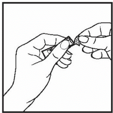 Cut or tear the Divigel packet - Illustration