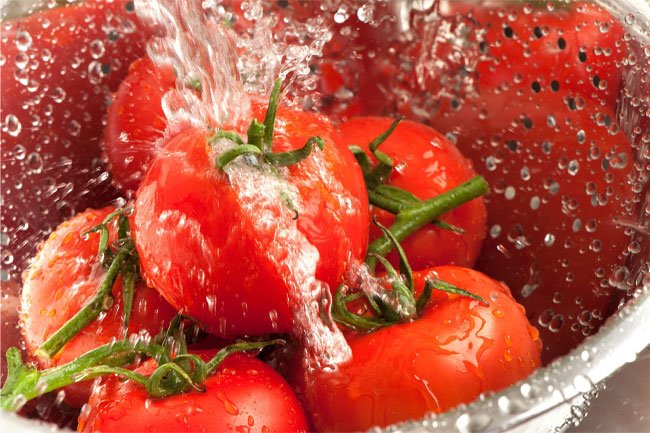 Do not use bleach to wash fruits and vegetables because you shouldn't ingest it.