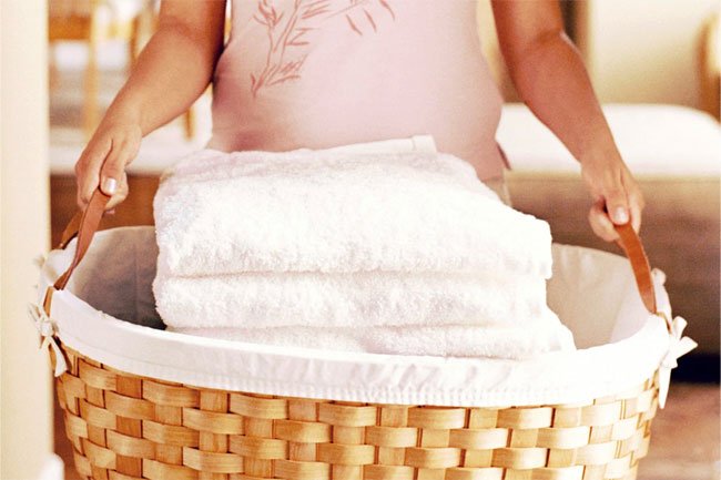 You can use bleach to help remove stains from clothing, but don't use too much or it may damage them.