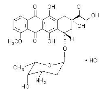 DOXIL® (doxorubicin hydrochloride) Structural Formula Illustration