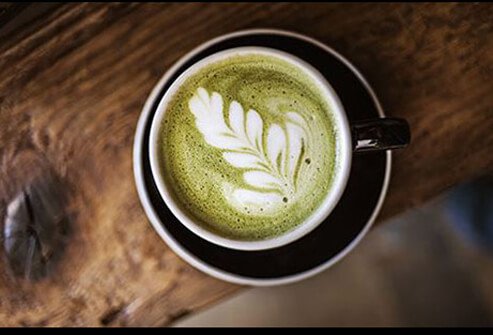 A close up of chai tea latte.