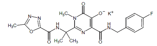 Raltegravir potassium - Structural Formula Illustration