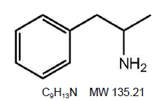 DYANAVELXR (amphetamine) Structural Formula Illustration