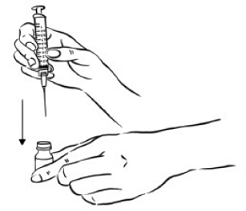 Carefully remove the protective needle cap
by pulling it straight off - Illustration