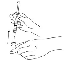 Remove the needle from the vial - Illustration