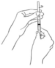 Twisting the needle cap counterclockwise  - Illustration