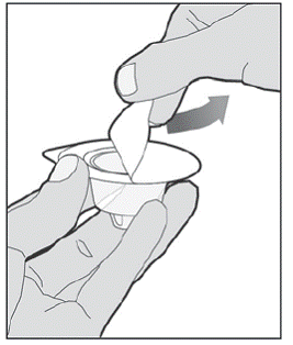 Completely remove the backing from the vial adapter - Illustration